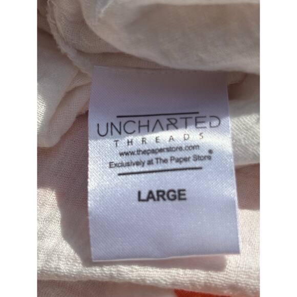 Uncharted Threads Raw Hem Shirt NEW Light Gauze Button Up L Boho Lagenlook - Picture 6 of 11